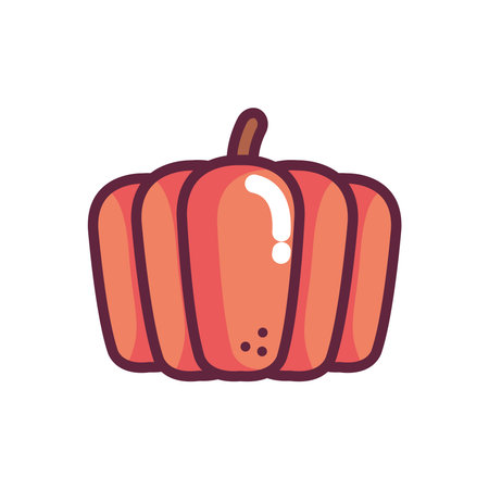 Flat Line Pumpkin Vector for Fall Seasonのイラスト素材