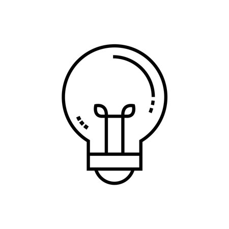 Outline Illustration of a Bright Bulb Representing Knowledge and Innovation in School Contextsのイラスト素材