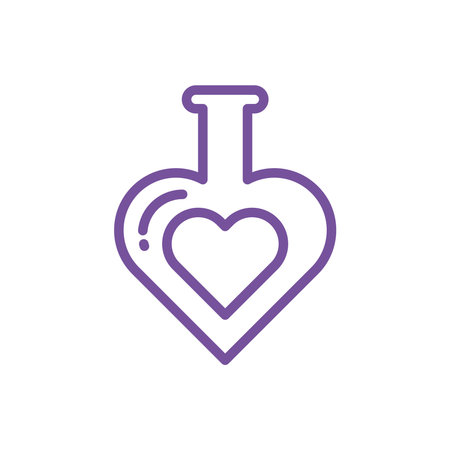 Romantic Outline Vector of Magical Heart Shaped Elixir for Valentines Dayのイラスト素材