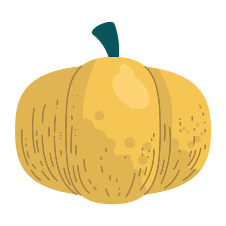 Handmade Yellow Pumpkin Icon Illustrationのイラスト素材