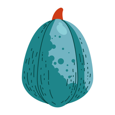 Handmade Green Pumpkin Icon Vectorのイラスト素材