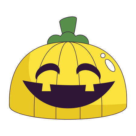 Handmade Yellow Pumpkin Icon Illustrationのイラスト素材