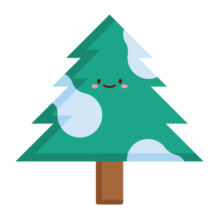 Flat Design Winter Pine Treeのイラスト素材