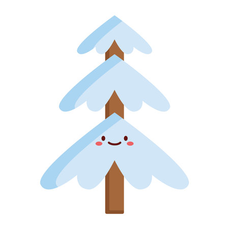 Flat Design Winter Pine Treeのイラスト素材