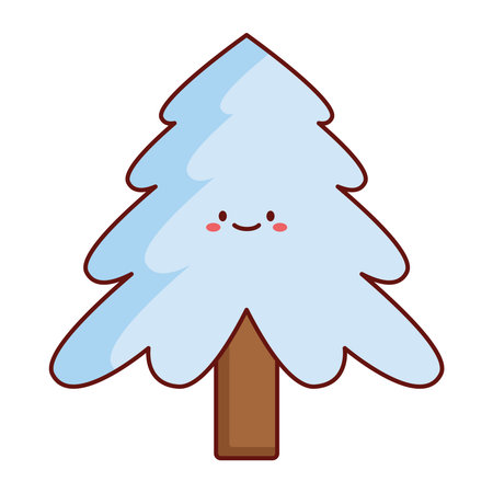 Flat Design Winter Pine Treeのイラスト素材