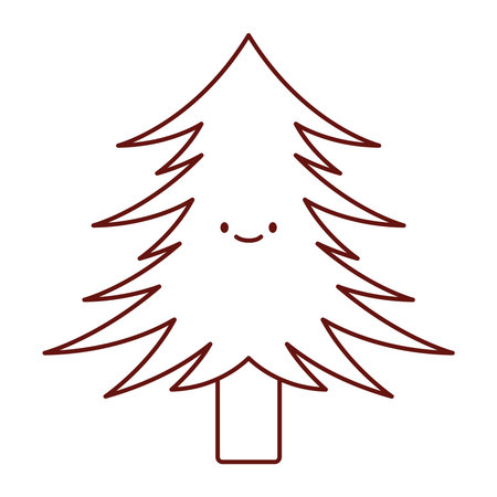 Flat Vector Evergreen Pine Designのイラスト素材