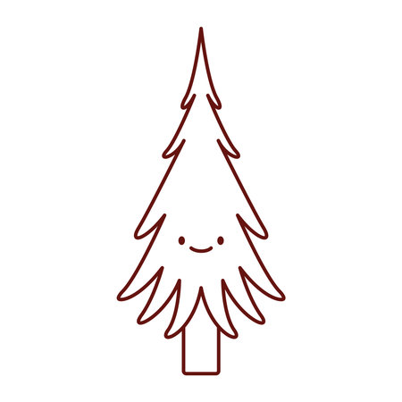 Flat Vector Evergreen Pine Designのイラスト素材