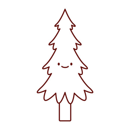 Flat Vector Evergreen Pine Designのイラスト素材