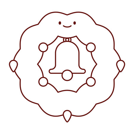 Traditional Green Wreath in Flat Styleのイラスト素材