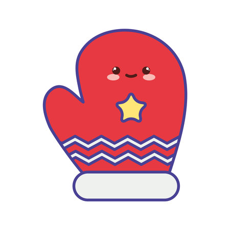 Cozy Festive Holiday Glove Illustrationのイラスト素材