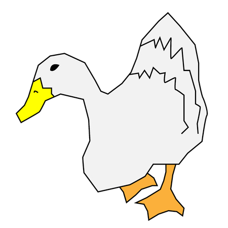 Vector cartoon cute duckのイラスト素材
