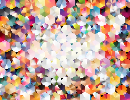 abstract background using two layers of hexagonal grids and blending modes to achieve a colorful  confetti-like   effectのイラスト素材