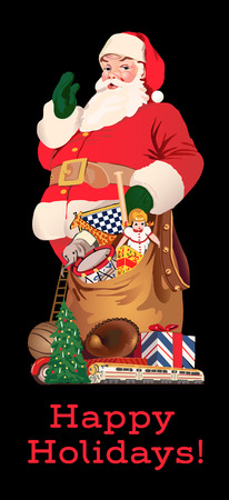 Santa Claus with his bag of giftsのイラスト素材