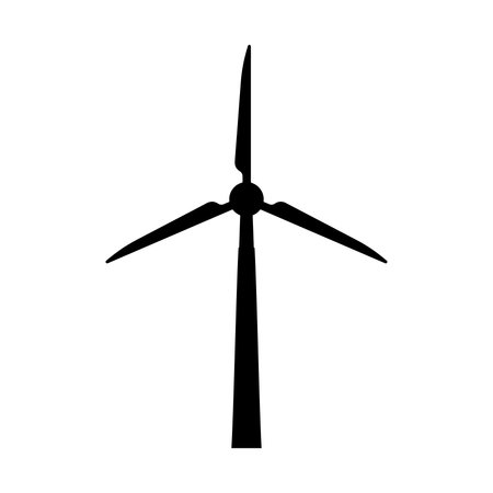 Wind turbine icon on white background. Renewable energy concept. Vector illustration.のイラスト素材