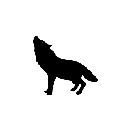 Black wolf icon isolated on white background. Vector illustration.のイラスト素材