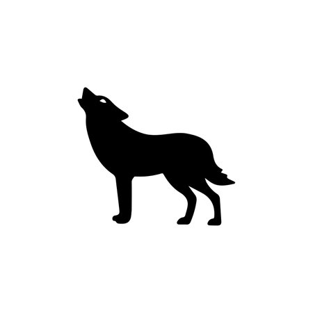Wolf icon. Vector illustration isolated on white background for graphic and web design.のイラスト素材