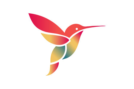 vector illustration of a flying hummingbirdのイラスト素材