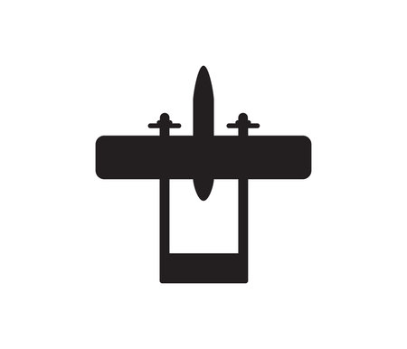 Airplane icon in flat style. Plane vector illustration on white isolated background. Aircraft business concept.のイラスト素材