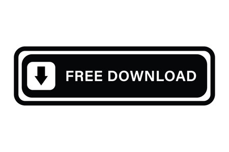 Free download button in black and white colors. Vector Illustration.のイラスト素材