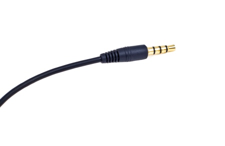 black jackplug isolated over white backgroundの写真素材