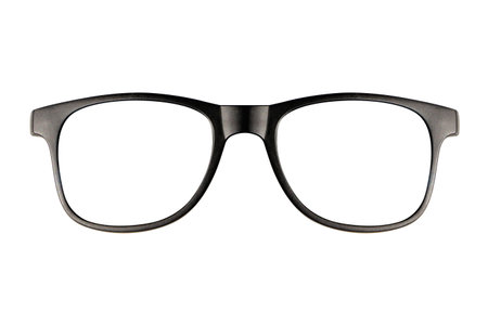 Black eye glasses isolated on white background