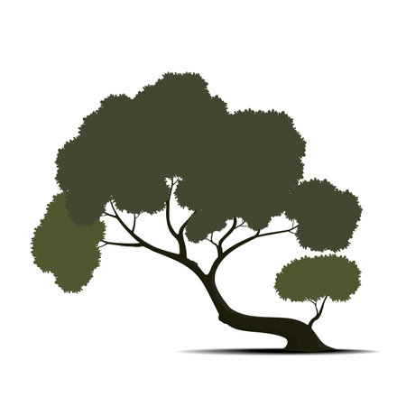 Green tree vector isolated on white background.のイラスト素材
