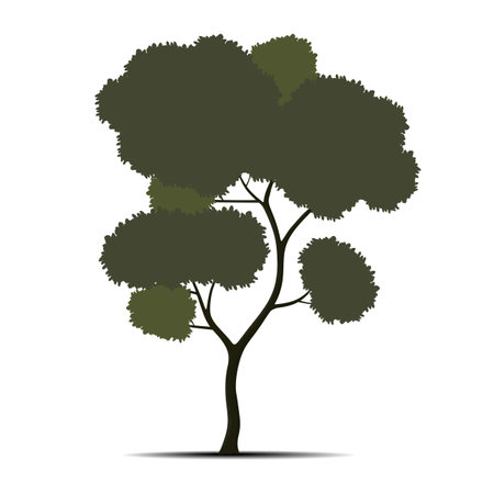 Green tree vector isolated on white background.のイラスト素材