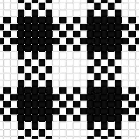 Tartan or plaid background for fabric, textile, wallpaper or gift wrapping paper design. Seamless checkered fabric pattern. Black and white chess board vector illustration.のイラスト素材