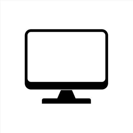 Computer monitor icon vector illustration isolated on white background. Television TV flat style.のイラスト素材