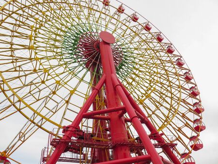 red Ferris wheel in japanの写真素材
