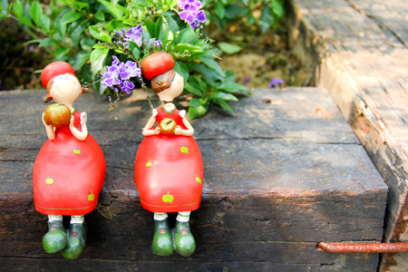 Two girls in one branchの写真素材