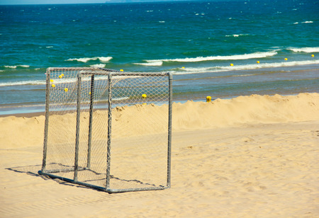 Beach with goal , Taiwanの写真素材