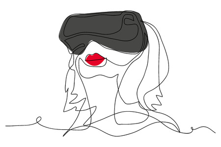 a woman playing  game vrのイラスト素材
