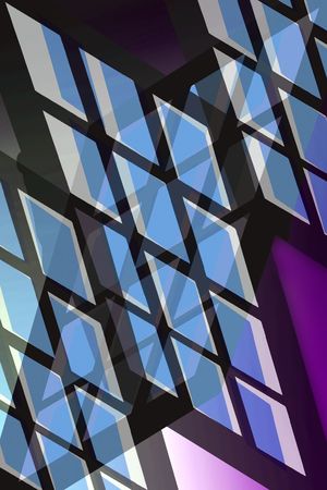 Blue and magenta abstract windowsの写真素材