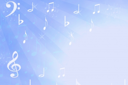 Musical background in blues and whiteの写真素材