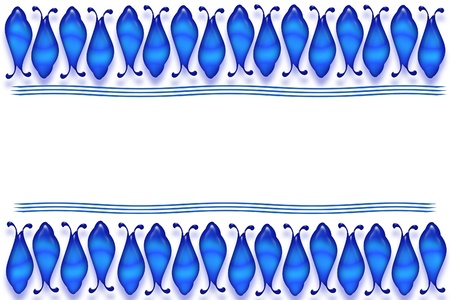 Card template with blue fishes and wavesの写真素材