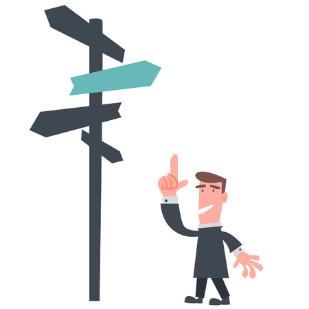 Businessman with Directionのイラスト素材