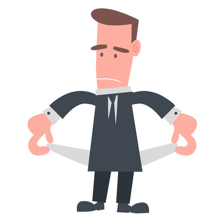 Businessman with Empty Pocket のイラスト素材