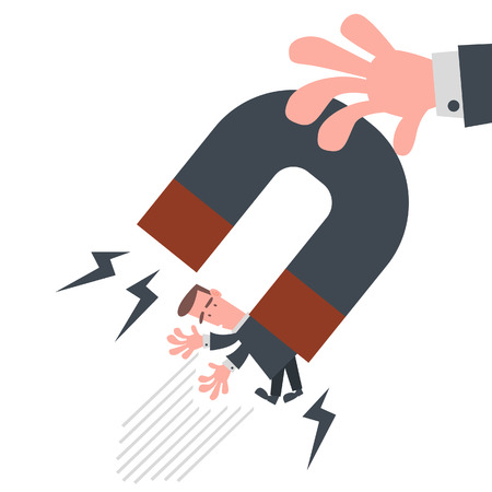 Businessman with Magnet のイラスト素材