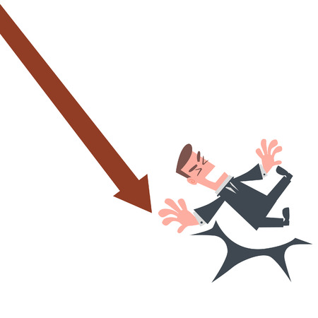 Businessman Falling From the Chart のイラスト素材