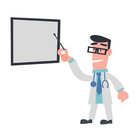 Physician Pointing at The Board のイラスト素材