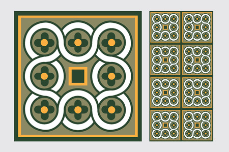 vintage tiles patterns antique seamless design in Vector illustrationのイラスト素材