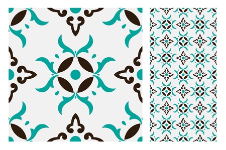 Vintage tiles patterns antique seamless designのイラスト素材