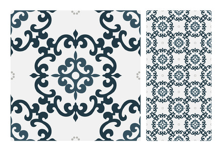 vintage tiles patterns antique seamless design in Vector illustration