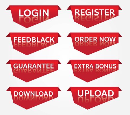 red banner promotion tag design for marketingのイラスト素材