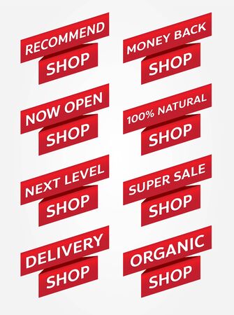 red banner promotion tag design for marketingのイラスト素材