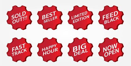 red banner promotion tag design for marketingのイラスト素材