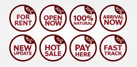 red banner promotion tag design for marketingのイラスト素材