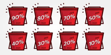 red banner promotion tag design for marketingのイラスト素材