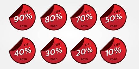 red banner promotion tag design for marketing